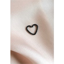 Cerrahi Çelik Kalp Piercing - 1 Adet -Halka Çap: 9 mm / Kalınlığı 0,8mm