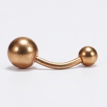 Bylin Cerrahi Çelik Rosegold Göbek Piercing -Bar Uzunluğu 10mm- 1 Adet