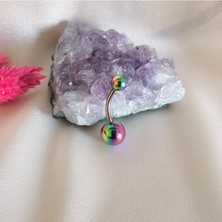 %100 G23 Titanyum Göbek Piercing - Bar Uzunluğu 10 Mm- 1 Adet