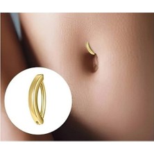 Bylin %100 316 L Cerrahi Çelik Curved Clicker Belly Piercing /göbek Piercingi-Bar Boy 10mm- 1 Adet