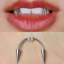 %100 316 L Cerrahi Çelik Smiley Vampir Diş Piercing-1 Adet