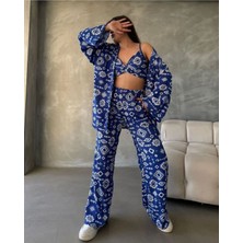 Marma Butik Bürümcük Kumaş Kimono Üçlü Takım