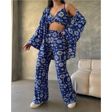 Marma Butik Bürümcük Kumaş Kimono Üçlü Takım