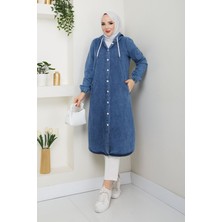 Pamuk Butik Kadın Mavi Denim Kot Kap -PMK397