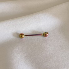 Bylin Cerrahi Çelik Top Uçlu Dil Piercing -Bar Uzunluğu 18mm-1 Adet