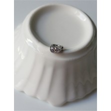 Damla Zirkon Taşlı 925 Ayar Gümüş Mini Halka Piercing 6 mm