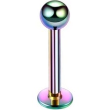 Bylin Cerrahi Çelik çok renkli Labret Piercing/ bar boy 6mm-1 adet