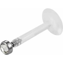 Bylin Küçük Taşlı Bioplast Piercing/ Bar boy 8mm/1 adet