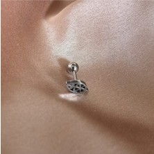 316 L Cerrahi Çelik Yaprak Piercing- Bar Uzunluğu 6mm - 1 Adet