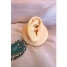 %100 316 L Cerrahi Çelik Üç Top Kıkırdak Piercing - Bar Uzunluğu 6 Mm-1 Adet