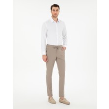 Pierre Cardin Erkek Vizon Slim Fit Esnek Jogger Kanvas Pantolon 50305839-VR052