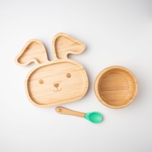 Mirabambino Tavşan Bambu Tabak Seti Mavi