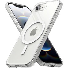 Apple iPhone 16E Kılıf Magsafe Wireless Kablosuz Şarj Destekli Sert Silikon Şeffaf Kapak Manyetik