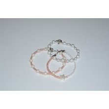 Shineaysel Pembe & Beyaz Romantik Bileklik Seti