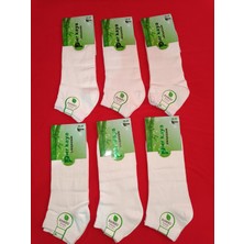 Dikişsiz Bambu Erkek Patik Beyaz 6'lı Paket