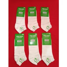Dikişsiz Bambu Erkek Patik Beyaz 6'lı Paket