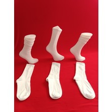 Moda Beyaz Tenis Uzun Spor Erkek Çorabı 6'lı Paket