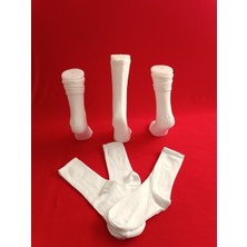 Moda Beyaz Tenis Uzun Spor Erkek Çorabı 6'lı Paket