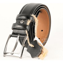 Battal Boy / Büyük Beden 3,5 cm Klasik Erkek Hakiki Deri Kemer