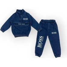 Baby Marka Bossa Desen Aylık Uzun Kol Kot Ikili Takım Unisex 9-24 Ay