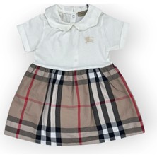 Baby Marka Burberi Desen Bebe Yaka Elbise Kız 9-36 Ay