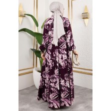 Orchid Style Palmiye Desenli Tesettür Elbise