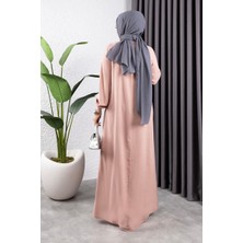 Orchid Style yarım Düğmeli Viskon Elbise