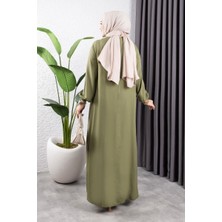 Orchid Style yarım Düğmeli Viskon Elbise