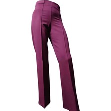 Moda Yiğit Bordo Kadın Blazer Ceket Pantolon Takım Elbise