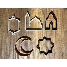 5'li Ramazan Kurabiye Kalıbı, Polimer Kil, Oyun Hamuru Damga ve Kesici Kalıp Seti Dini