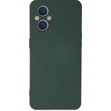  Oppo Reno 8 Lite Kılıf Silikon Kılıf Yumuşak Kılıf Içi Kadife Lansman - Koyu Yeşil