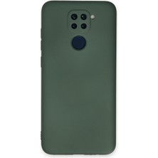 Bilişim Akademi  Xiaomi Redmi Note 9 Kılıf Silikon Kılıf Yumuşak Kılıf Içi Kadife Lansman - Koyu Yeşil