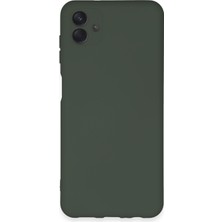 Bilişim Akademi  Samsung Galaxy A04E Kılıf Silikon Kılıf Yumuşak Kılıf Içi Kadife Lansman - Koyu Yeşil