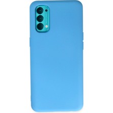 Bilişim Akademi  Oppo Reno 4 Kılıf Silikon Kılıf Yumuşak Kılıf Içi Kadife Lansman - Mavi
