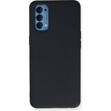 Bilişim Akademi  Oppo Reno 4 Kılıf Silikon Kılıf Yumuşak Kılıf Içi Kadife Lansman - Lacivert