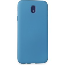 Samsung Galaxy J7 Pro / J730 Kılıf Silikon Kılıf Yumuşak Kılıf Içi Kadife Lansman - Mavi
