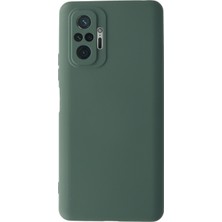 Bilişim Akademi  Xiaomi Redmi Note 10 Pro Kılıf Silikon Kılıf Yumuşak Kılıf Içi Kadife Lansman - Koyu Yeşil