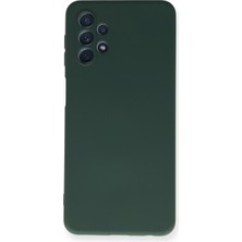Bilişim Akademi  Samsung Galaxy A52 Kılıf Silikon Kılıf Yumuşak Kılıf Içi Kadife Lansman - Koyu Yeşil