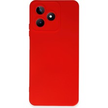 Bilişim Akademi  Realme C53 Kılıf Silikon Kılıf Yumuşak Kılıf Içi Kadife Lansman - Kırmızı