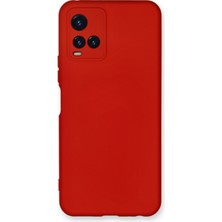  Vivo Y21S Kılıf Silikon Kılıf Yumuşak Kılıf Içi Kadife Lansman - Kırmızı