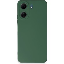 Bilişim Akademi  Xiaomi Poco C65 Kılıf Silikon Kılıf Yumuşak Kılıf Içi Kadife Lansman - Koyu Yeşil