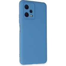 Bilişim Akademi  Xiaomi Redmi Note 12 5g Kılıf Silikon Kılıf Yumuşak Kılıf Içi Kadife Lansman - Mavi