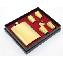 Acornbella Paslanmaz Çelik 4 Shot Bardaklı Matara Seti Gold