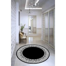 Carmine Carpet Dijital Baskılı Dekoratif Yıkanabilir Yuvarlak Kaymaz Taban Halı