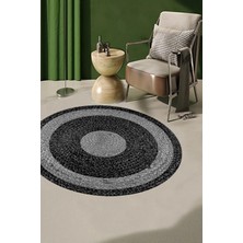 Carmine Carpet Dijital Baskılı Dekoratif Yıkanabilir Yuvarlak Kaymaz Taban Halı