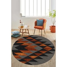 Carmine Carpet Dijital Baskılı Dekoratif Yıkanabilir Yuvarlak Kaymaz Taban Halı