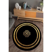 Carmine Carpet Dijital Baskılı Dekoratif Yıkanabilir Yuvarlak Kaymaz Taban Halı