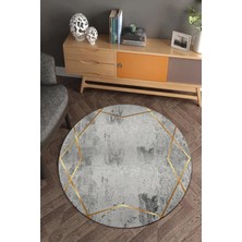 Carmine Carpet Dijital Baskılı Dekoratif Yıkanabilir Yuvarlak Kaymaz Taban Halı