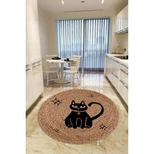 Carmine Carpet Dijital Baskılı Dekoratif Yıkanabilir Yuvarlak Kaymaz Taban Halı