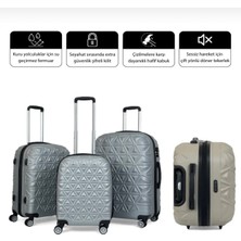 Saddlebag Piramit Desen Abs Seyahat Valizi, Canyon Serisi, 3'lü Set